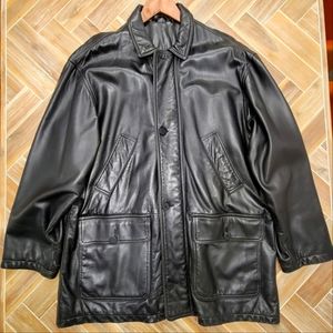 Coach Men's Leather Car Coat - L